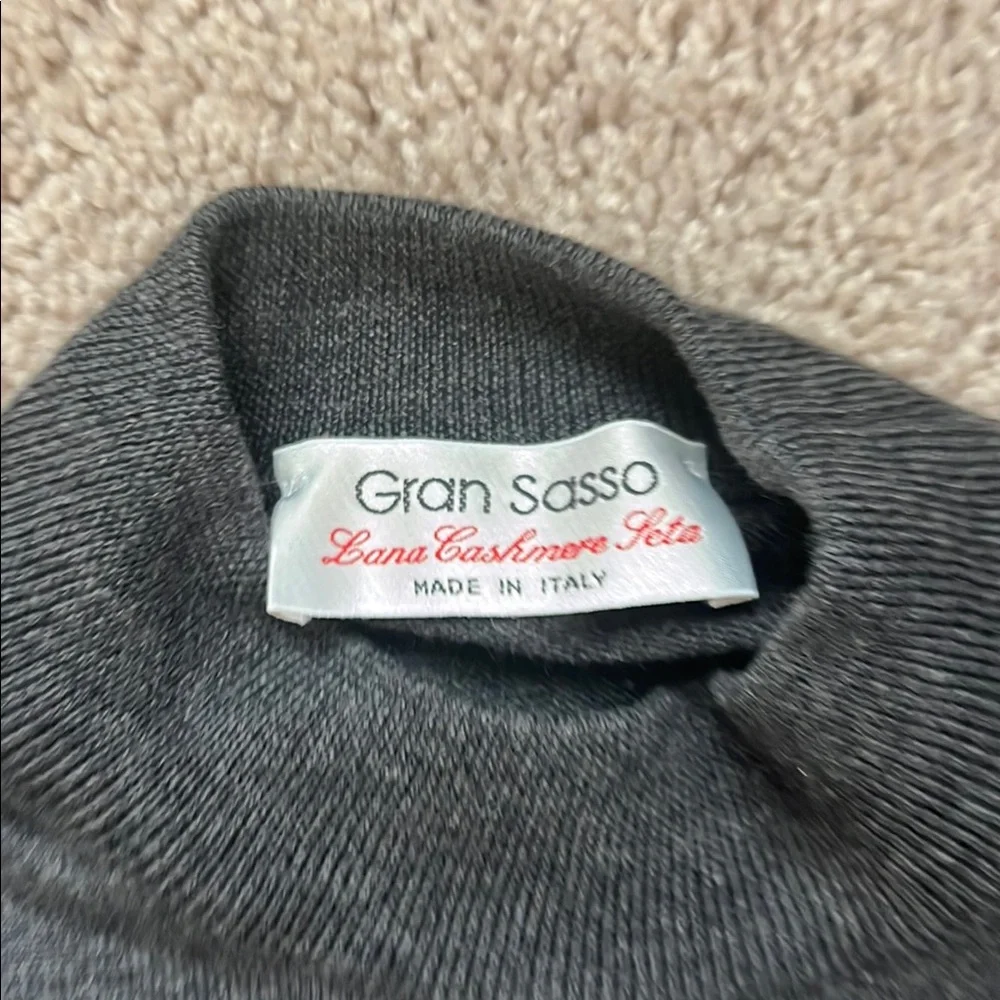 Men's Gran Sasso Cashmere Mock Neck Gray Sweater - Picture 2 of 4